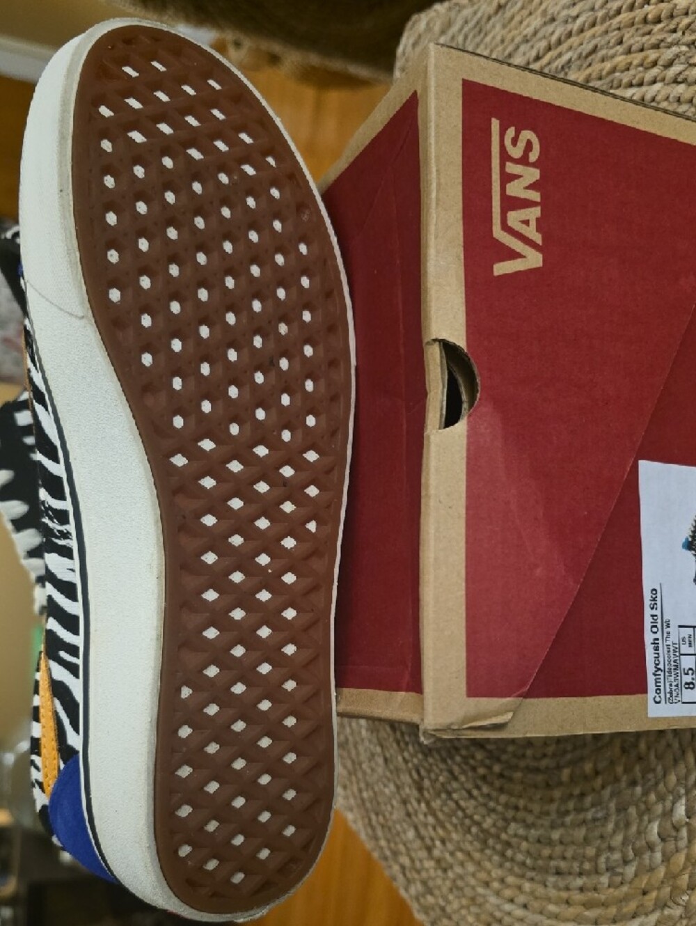 Vans Old Skool Zebra Print Sneakers - Blue/Black/Yellow - Picture 3 of 5